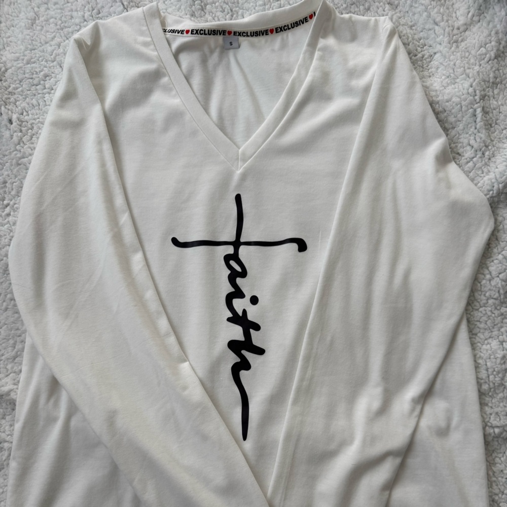 White Long Sleeve Faith Shirt